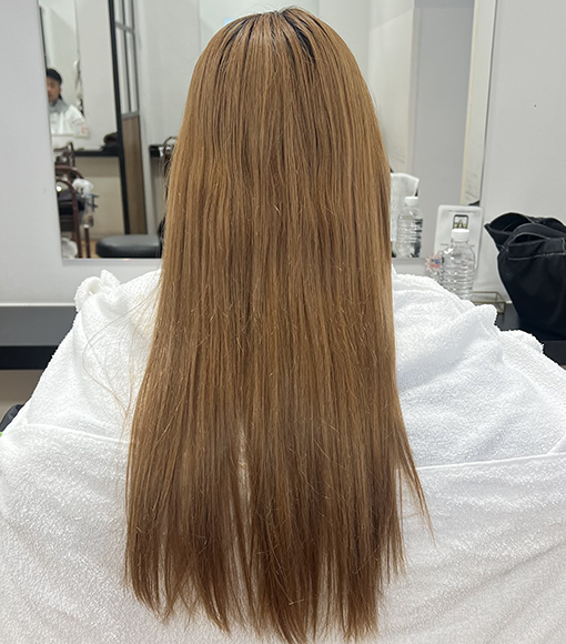 今流行りの明るめなヘーゼルベージュBefore画像